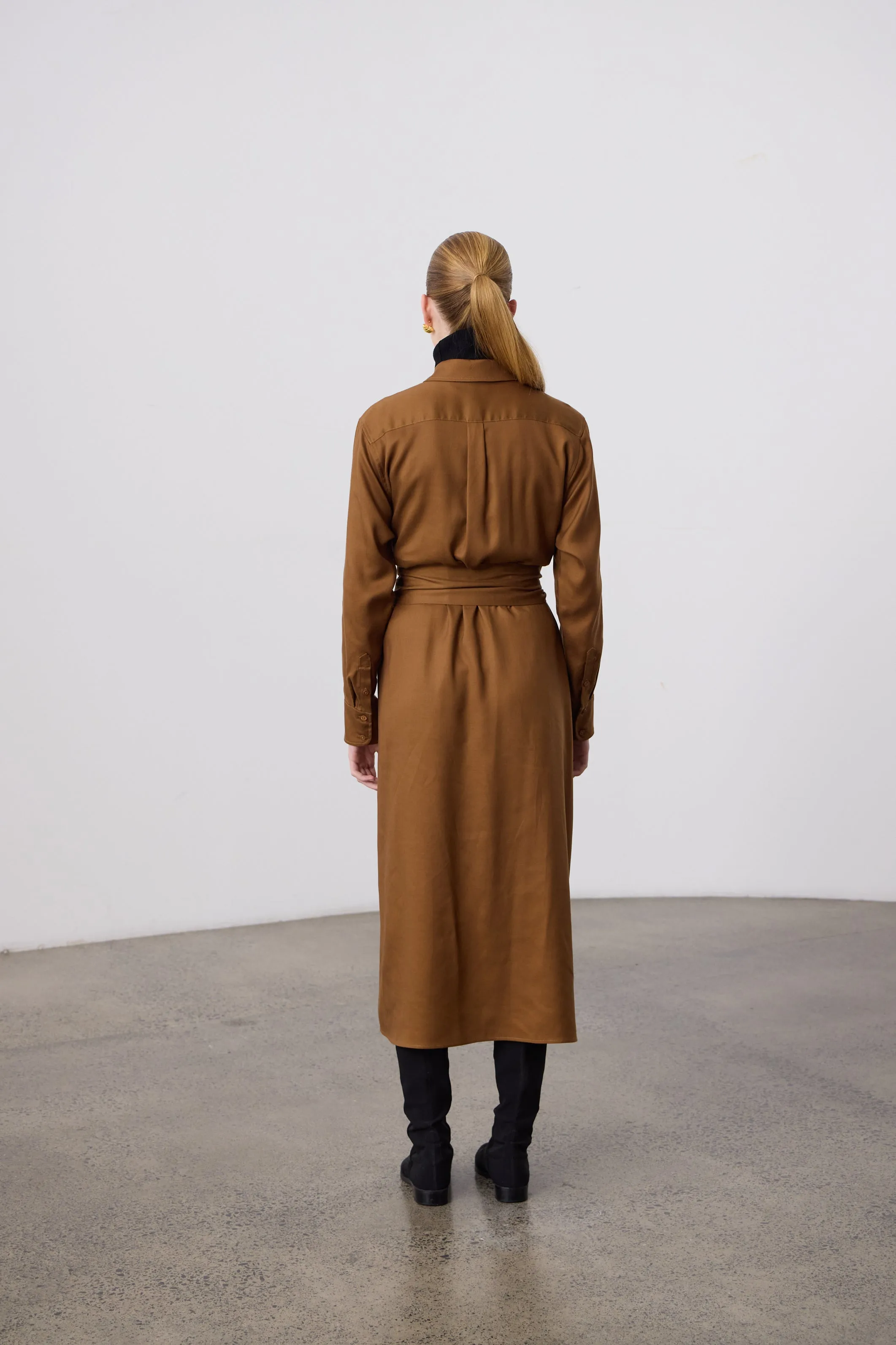 Gabe Shirt Dress - Cinnamon