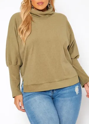 Hi Curvy Plus Size Women Funnel Neck Sweater