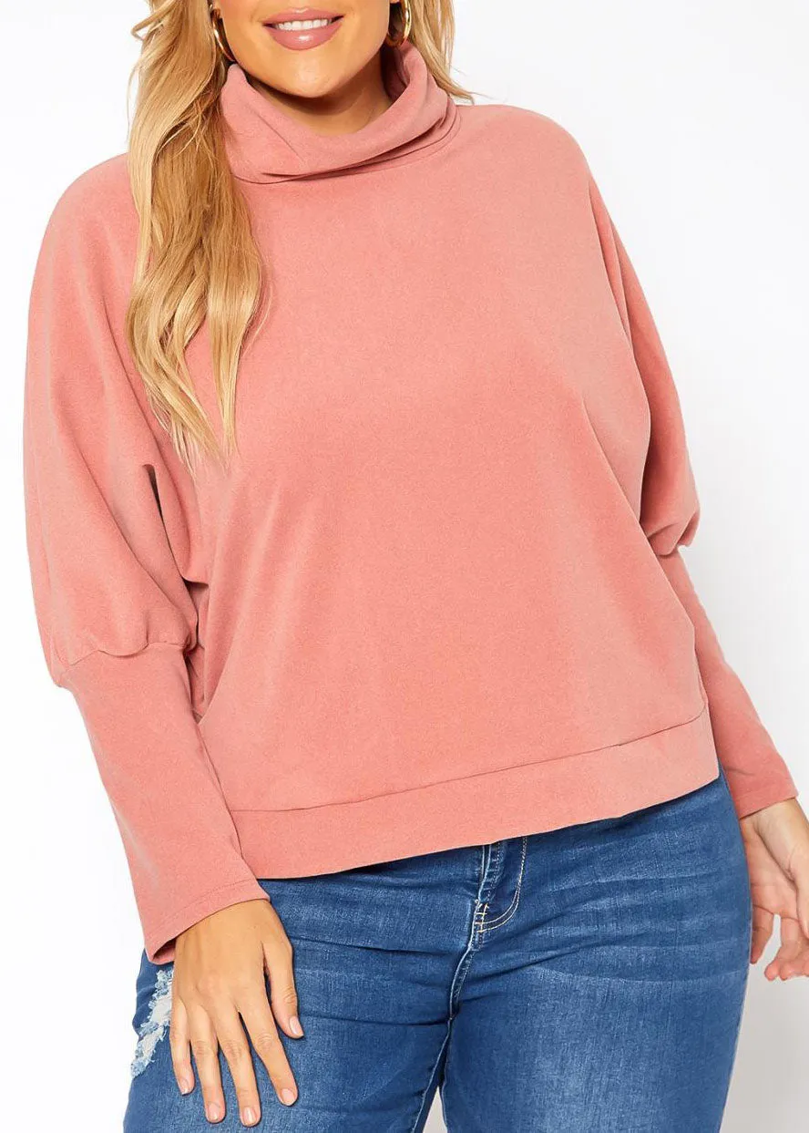 Hi Curvy Plus Size Women Funnel Neck Sweater