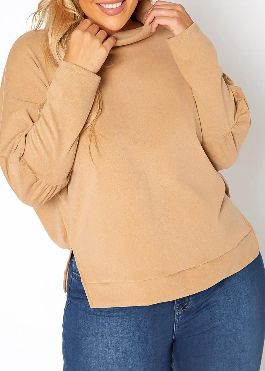 Hi Curvy Plus Size Women Funnel Neck Sweater