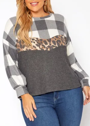 Hi Curvy Plus Size Women Pattern Splice Knit Sweater