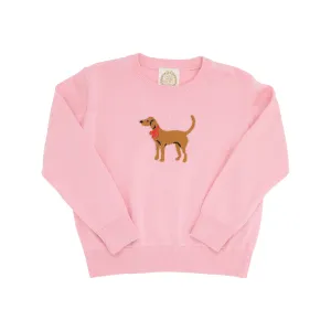 Isabelle's Intarsia Sweater - Hamptons Hot Pink with Dog Intarsia