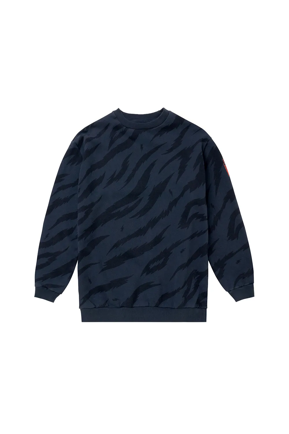 Kids Navy with Black Graphic Tiger Oversized Sweatshirt