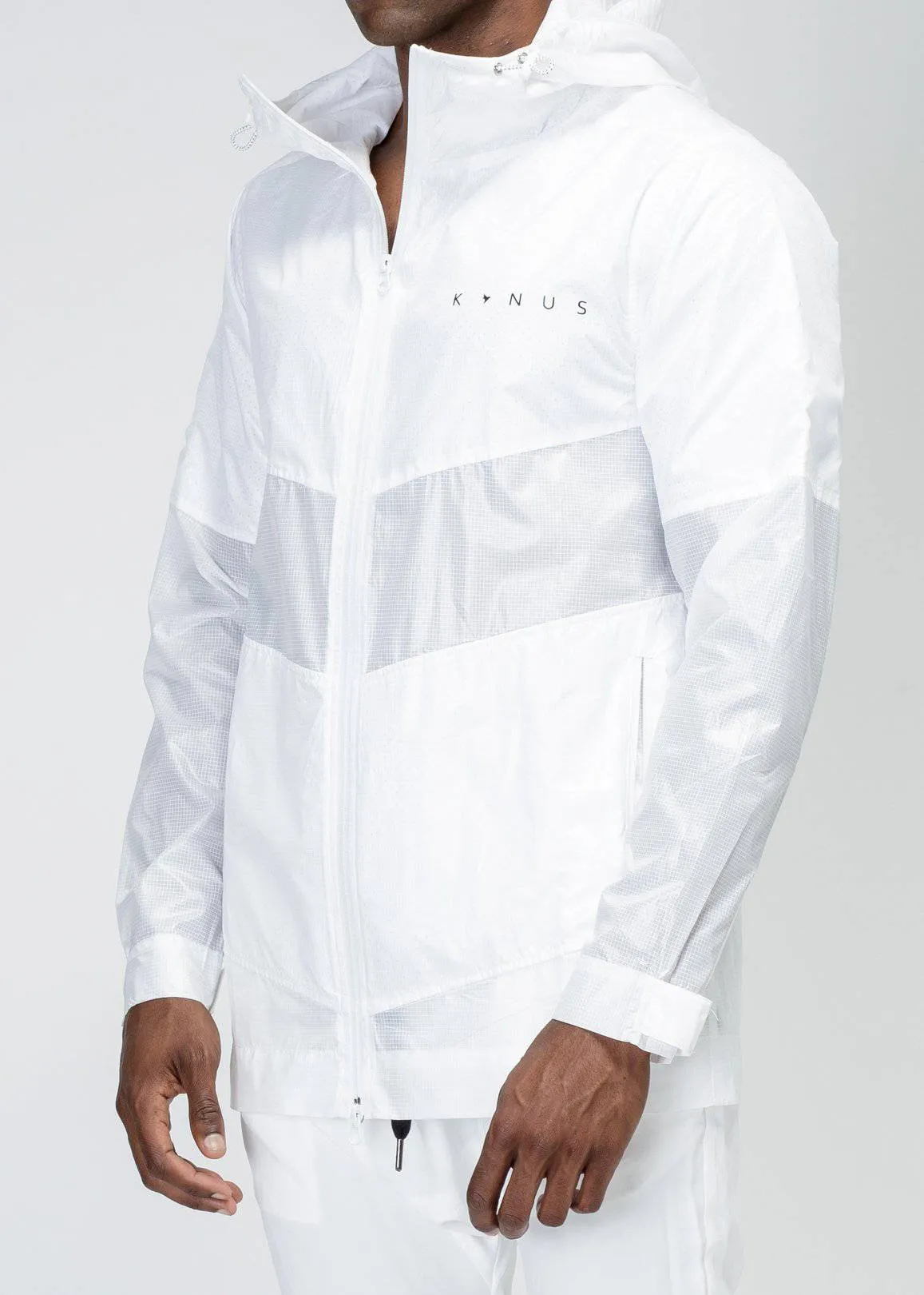 Konus Men's Hooded Windbreaker in White