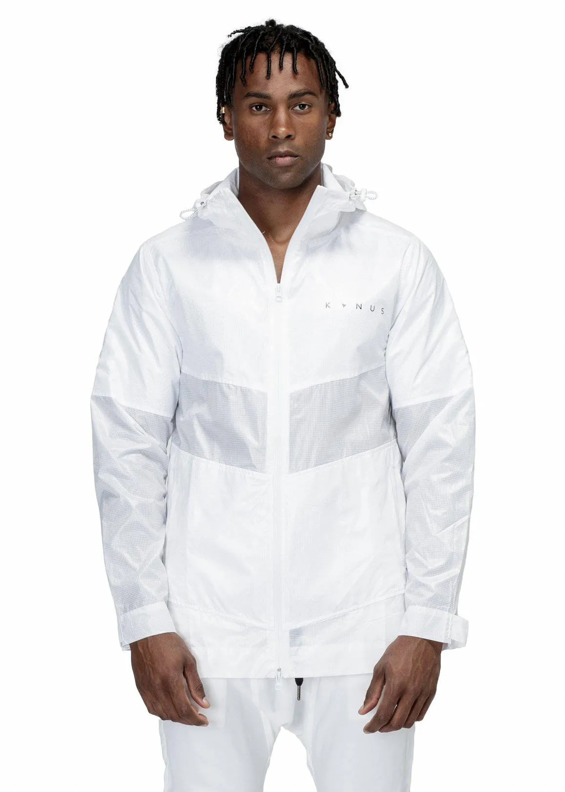 Konus Men's Hooded Windbreaker in White