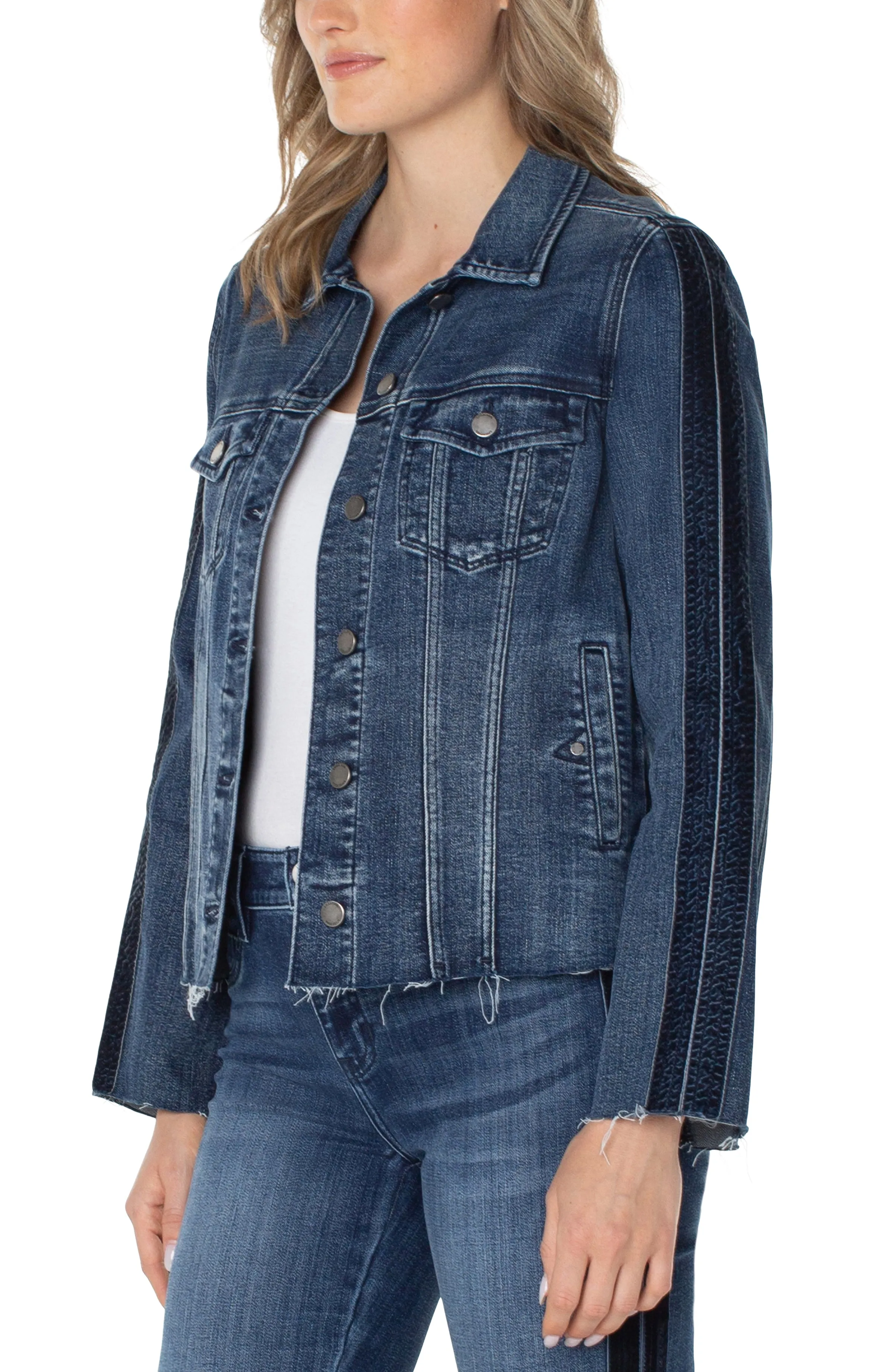 Liverpool Frayed Jean Jacket w/Velvet Taping (Gilmore)