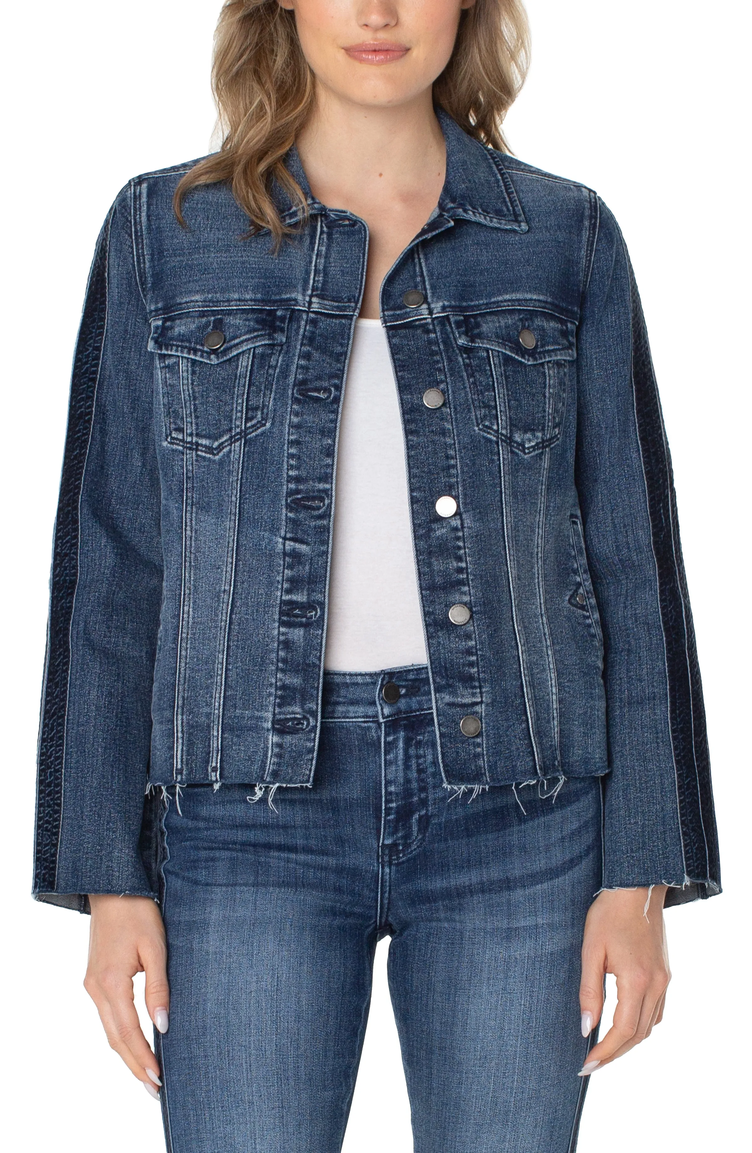 Liverpool Frayed Jean Jacket w/Velvet Taping (Gilmore)