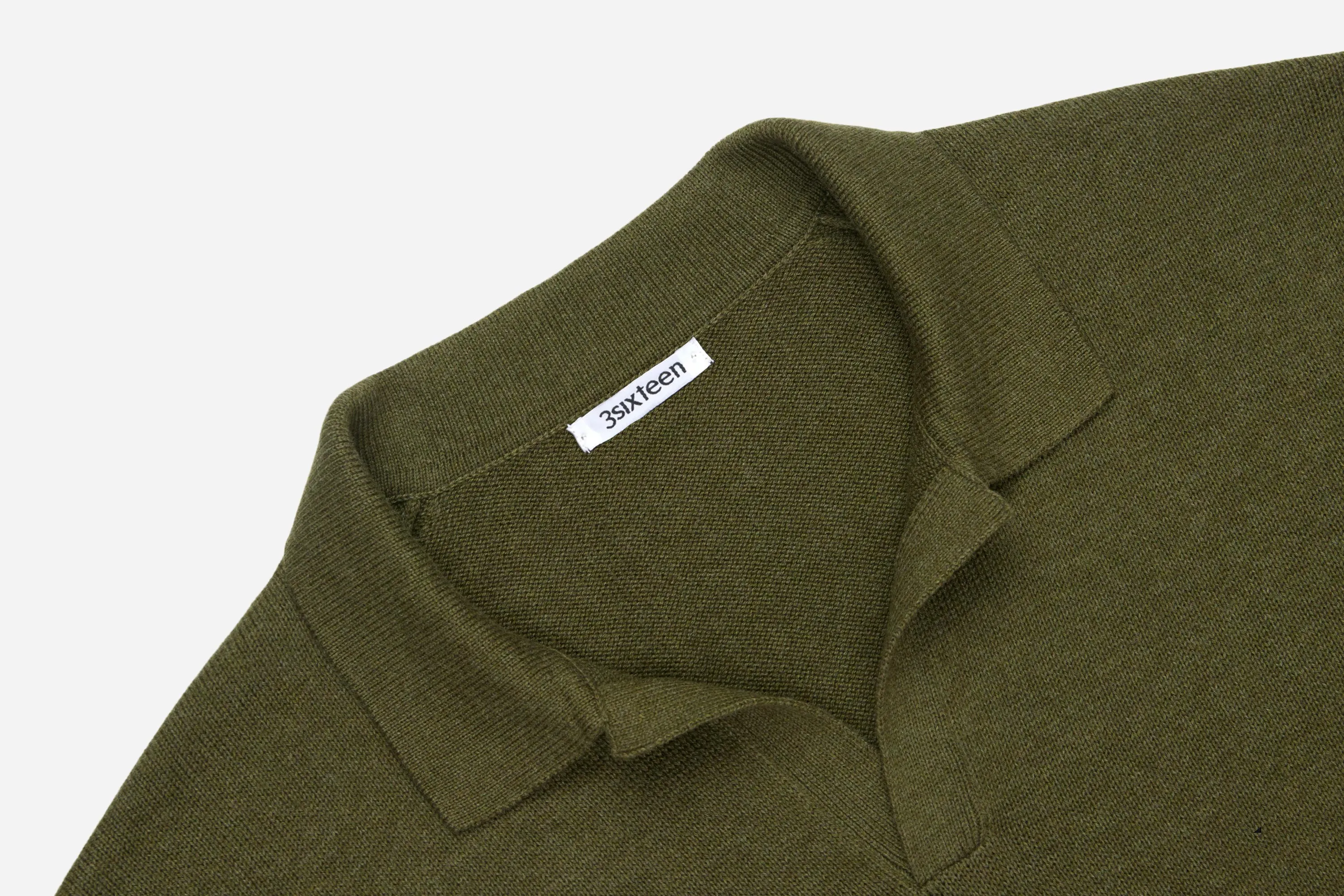 Long Sleeve Knit Polo ~ Olive