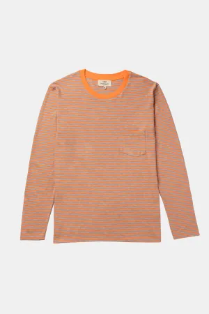 LONG SLEEVE STRIPES SALMON & SKY BLUE