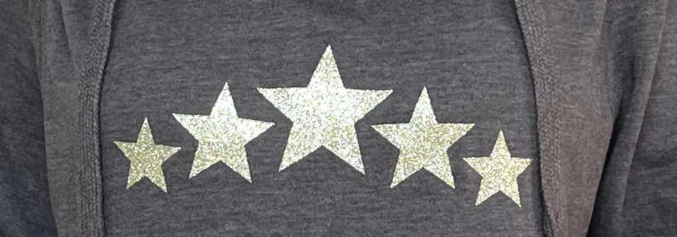 Multi Glitter Star Sweatshirt - Charcoal