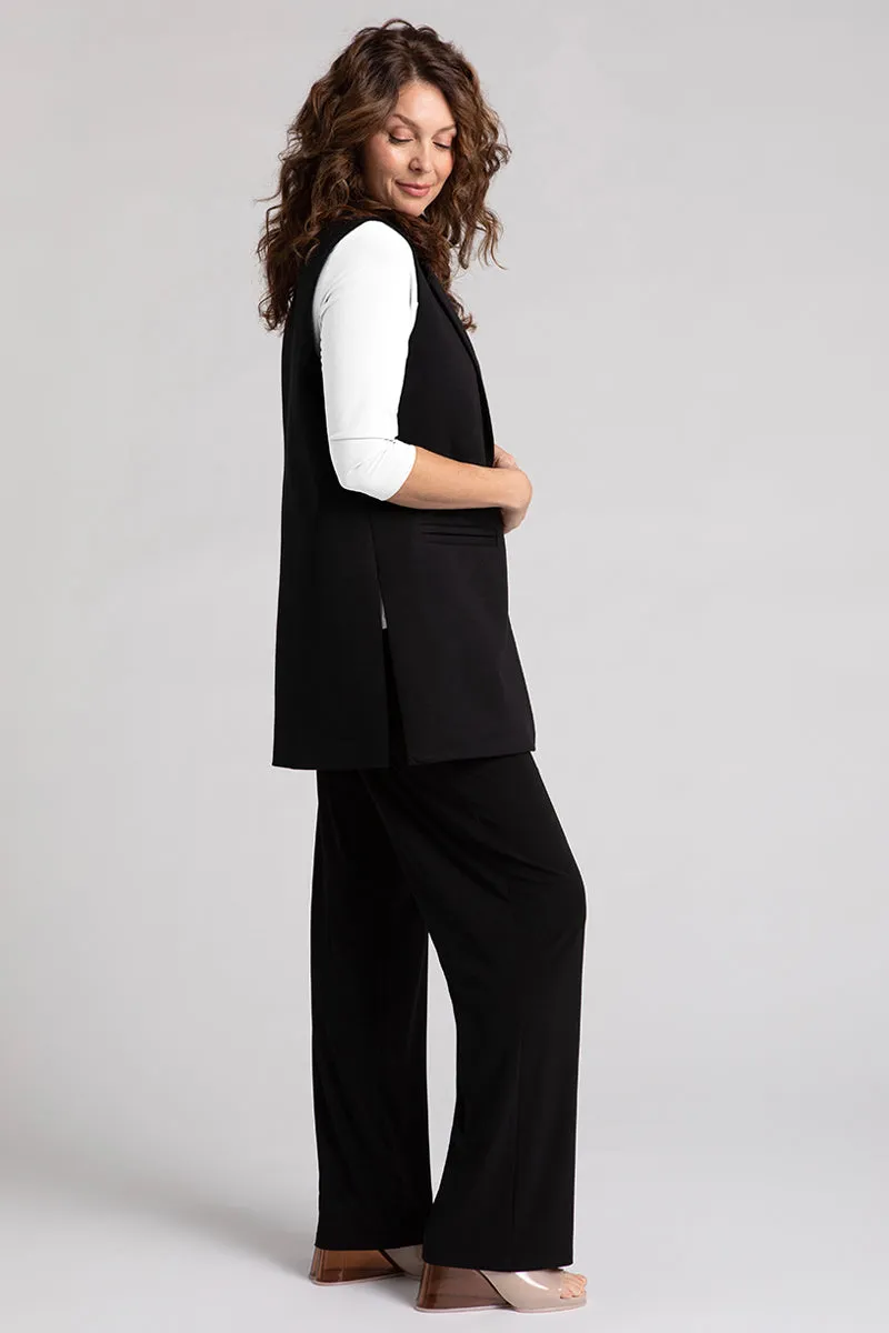 Ponte Sleeveless Jacket | Black