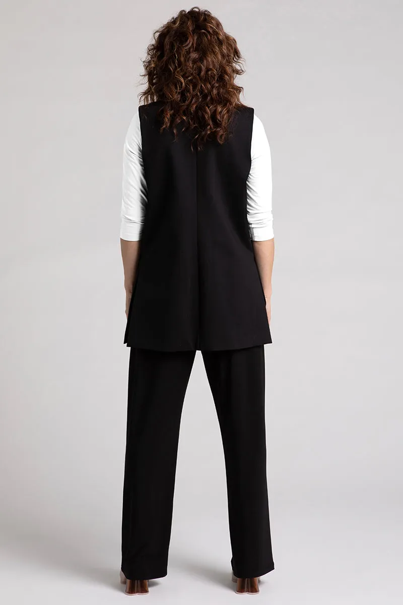 Ponte Sleeveless Jacket | Black