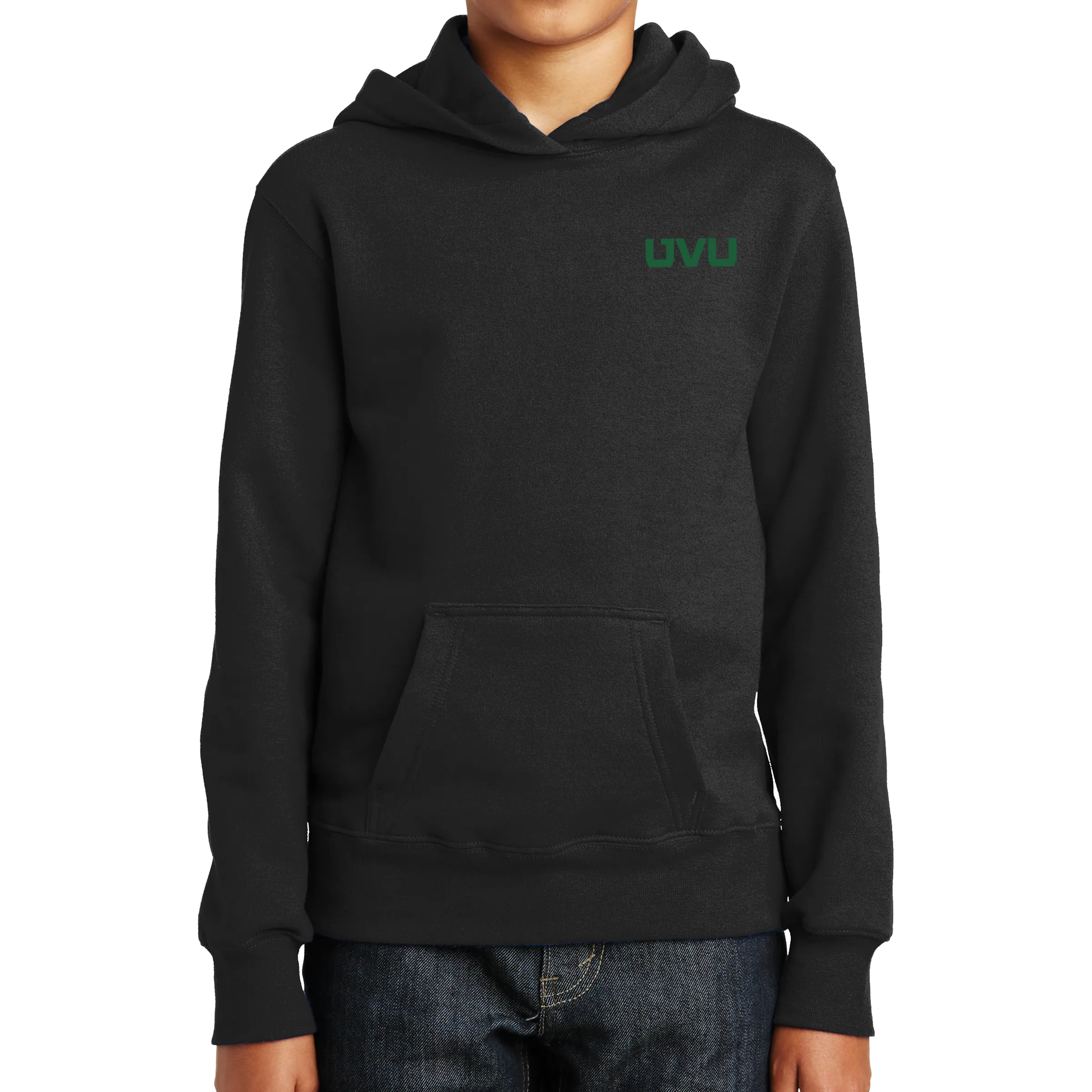 Port & Company Youth Fan Favorite Fleece Pullover Hooded Sweatshirt- UVU Distressed