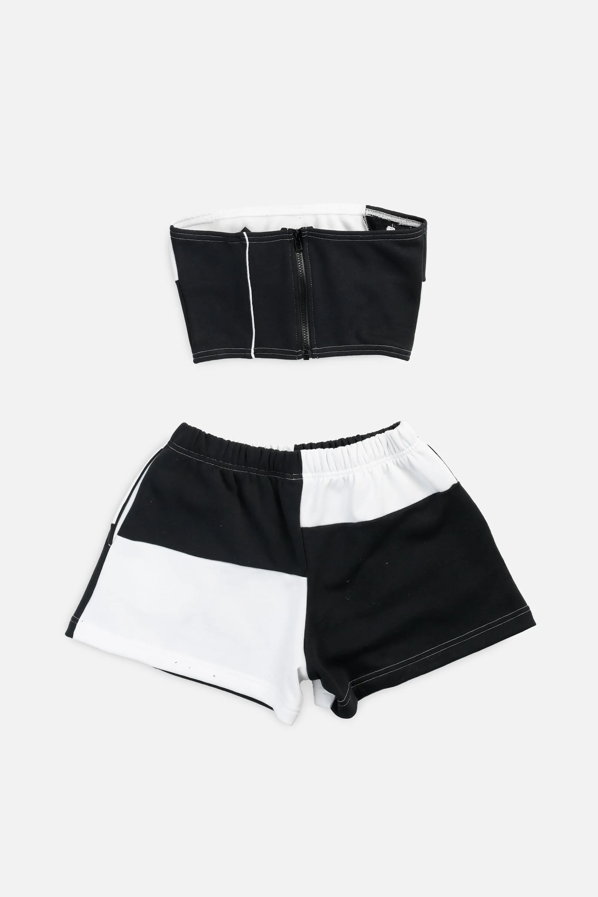 Rework Adidas Patchwork Sweatshorts Set - S