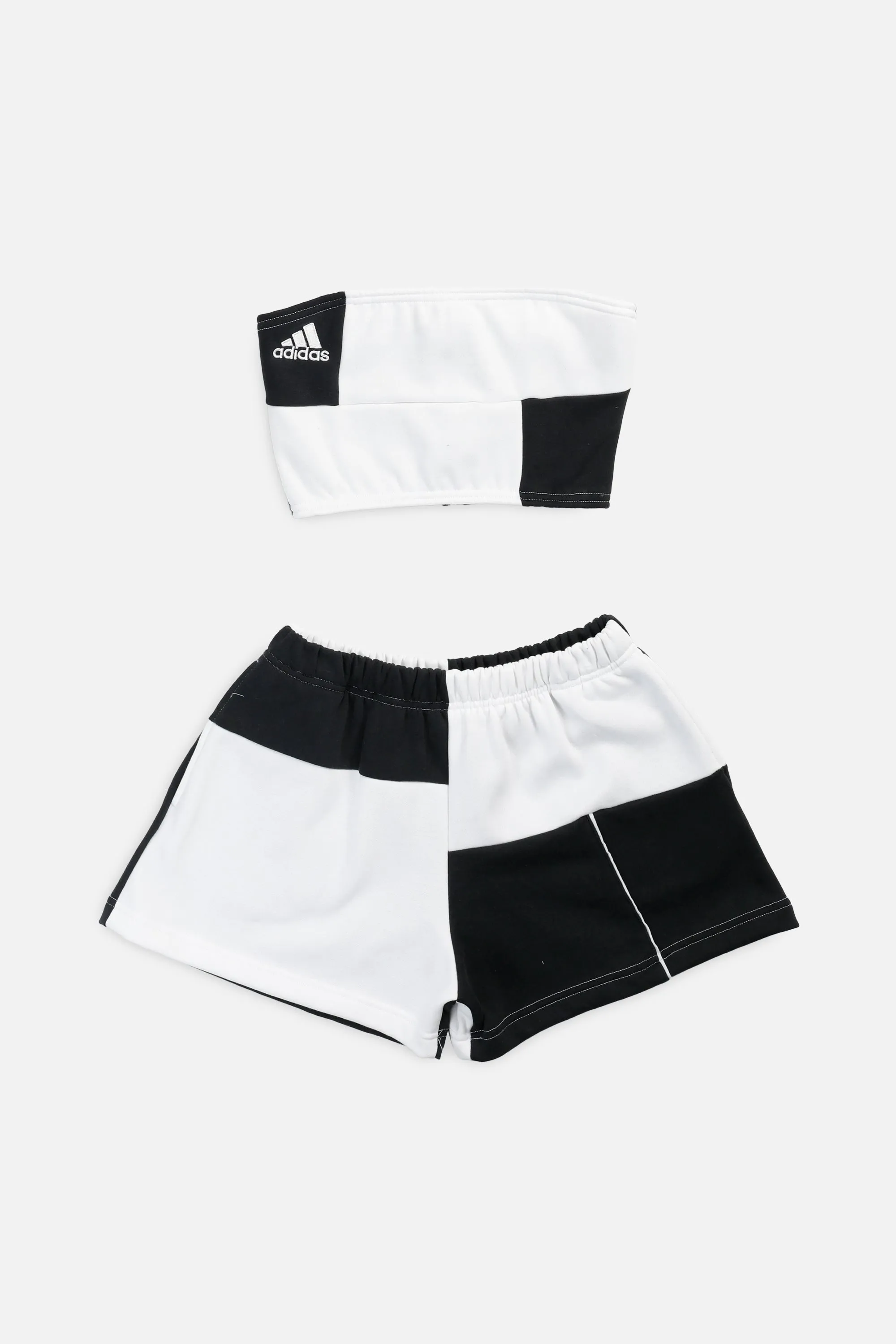 Rework Adidas Patchwork Sweatshorts Set - S