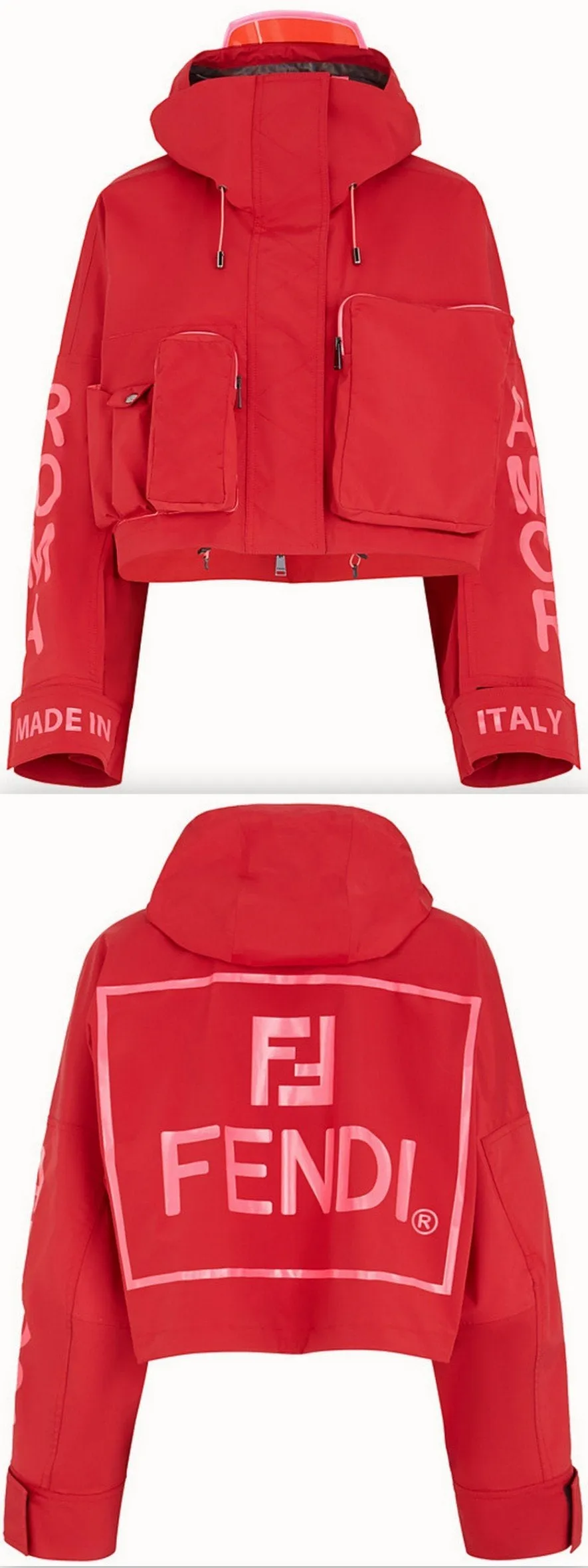 'Roma Amor' Tech Fabric Jacket, Red