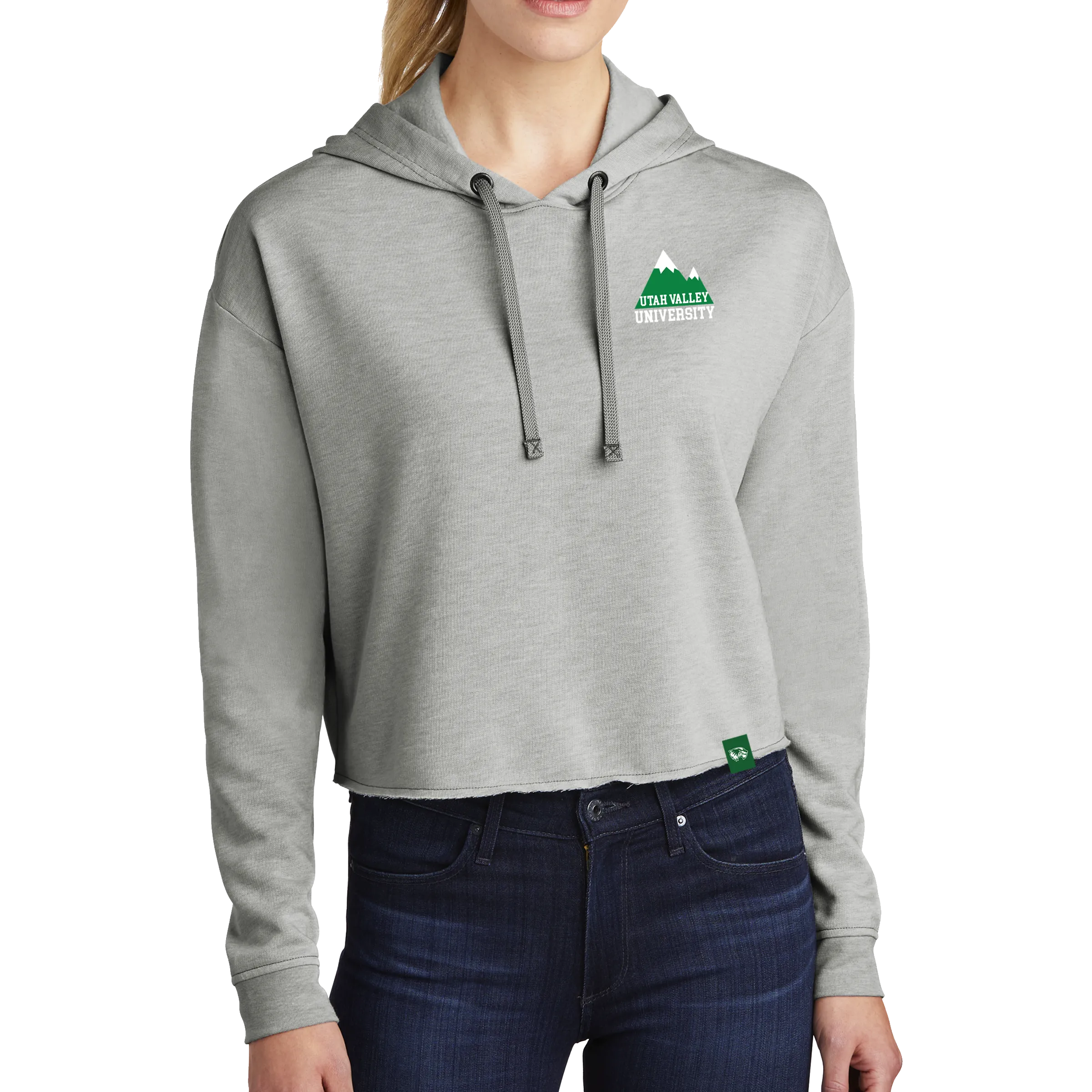 Sport-Tek Ladies PosiCharge Tri-Blend Wicking Fleece Crop Hooded Pullover - Mountain