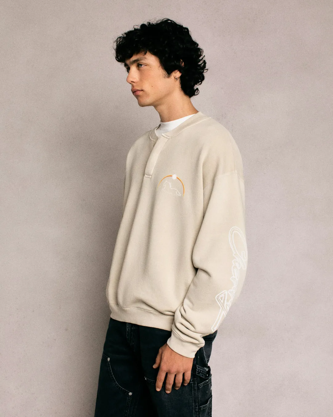 Stardust Henley Crewneck (Beige)