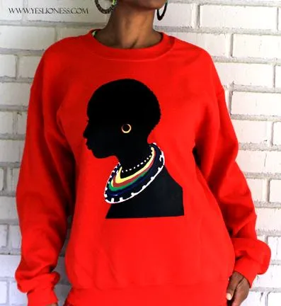 The "Tribal" Crew Neck Sweatshirt in Red