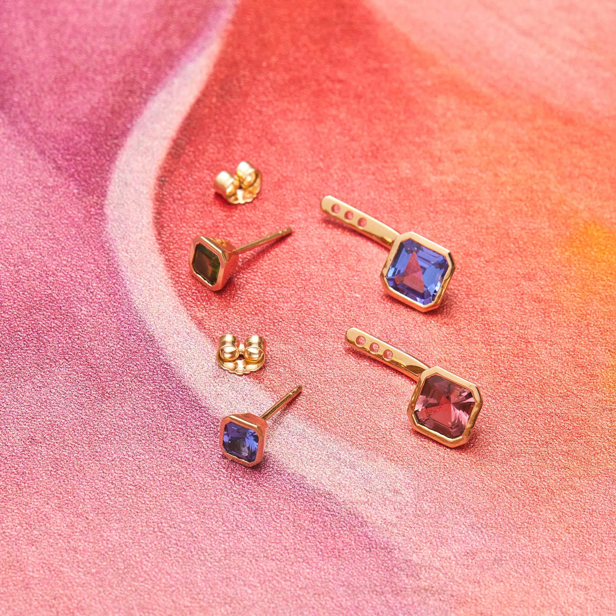 Toi et Moi Dahlia Gemstone Earring Set