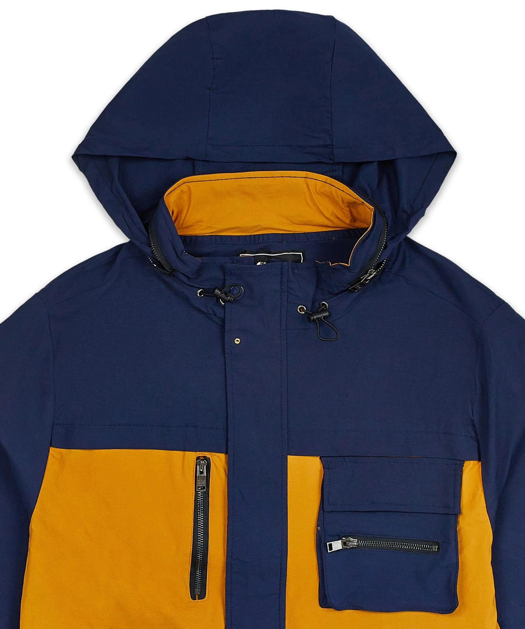 Utility Stretch Nylon Zip Up Jacket - Navy