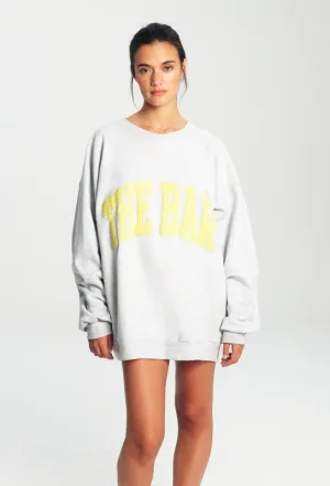 VARSITY SWEATSHIRT LT HEATHER GREY/LEMON