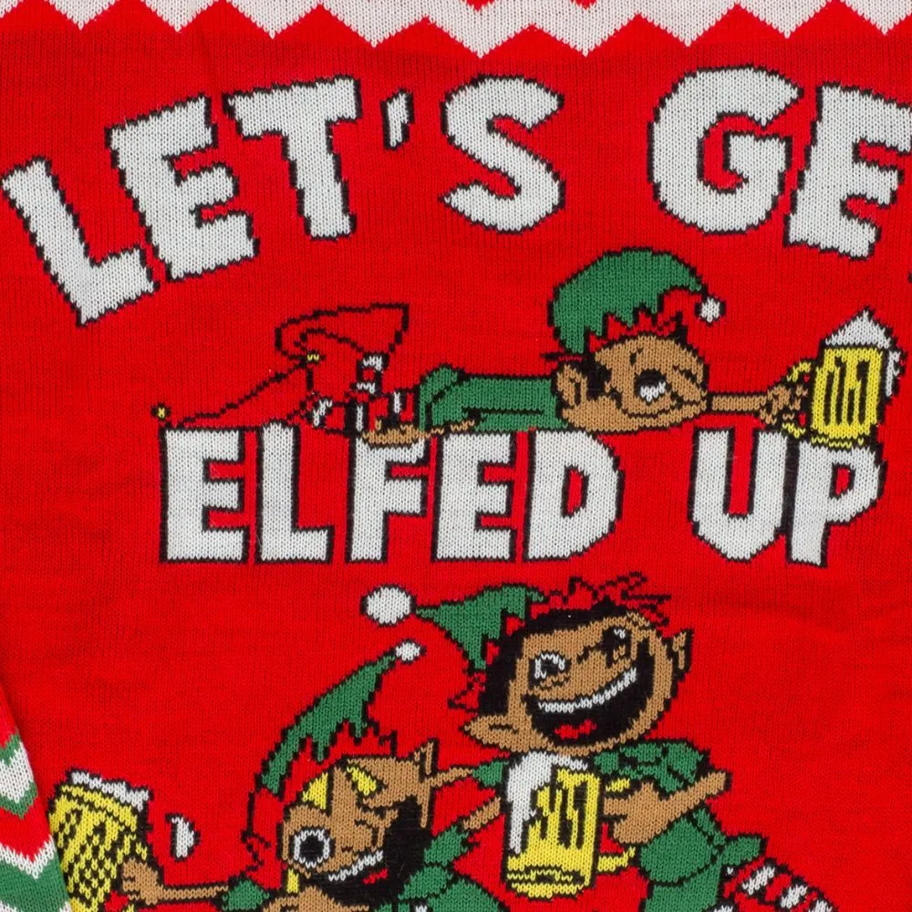 Women's Let's Get Elfed Up Drunken Elves Ugly Christmas Sweater