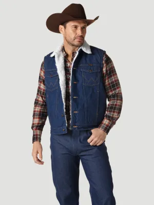 Wrangler Sherpa-lined Denim Vest (74131PW) - Indigo