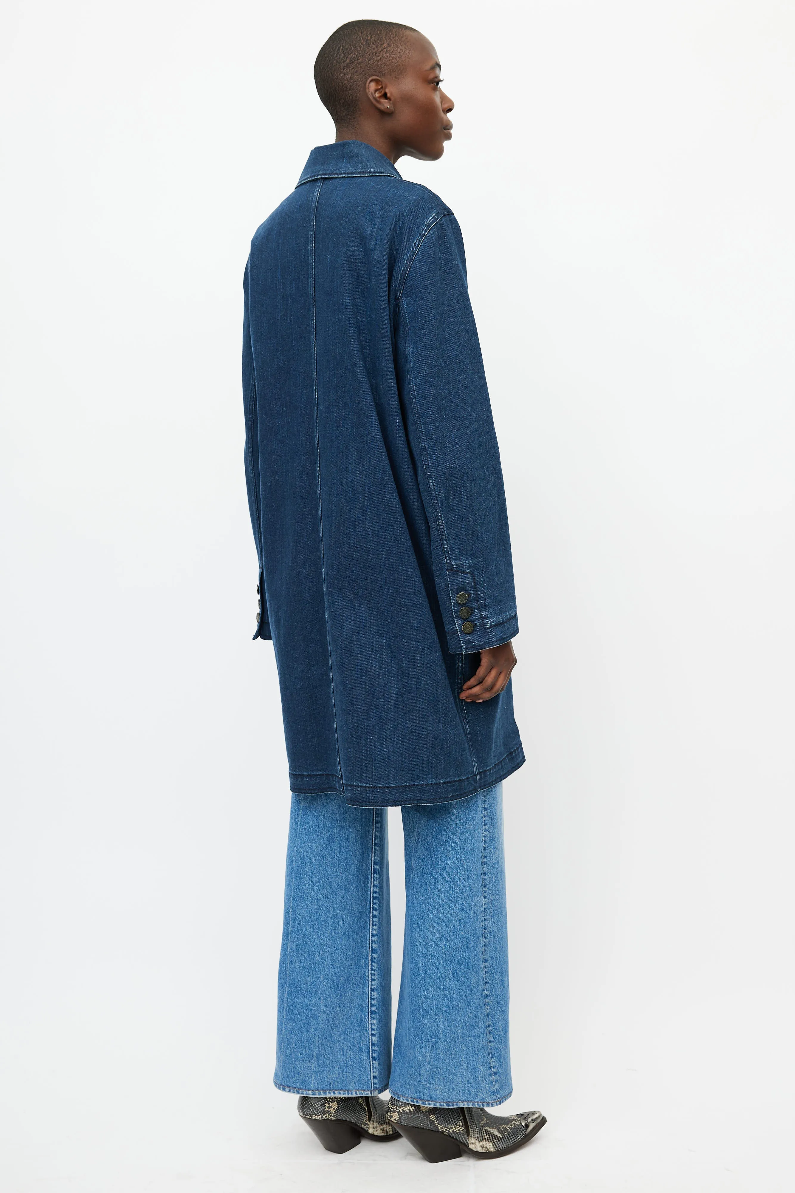 x Acne SS 2009 Blue Double Breasted Denim Trench Coat